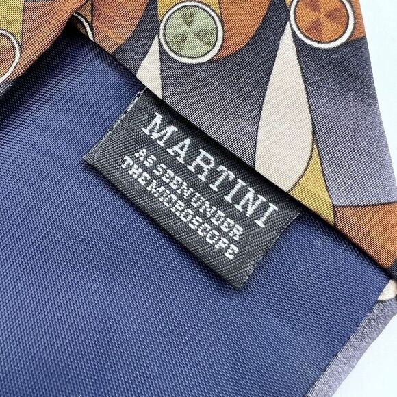 Silk Tie Cocktail Collection Martini As Seen Under The Microscope Multicolored G - Picture 6 of 8